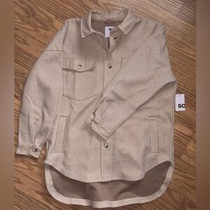 Oversized tan shacket